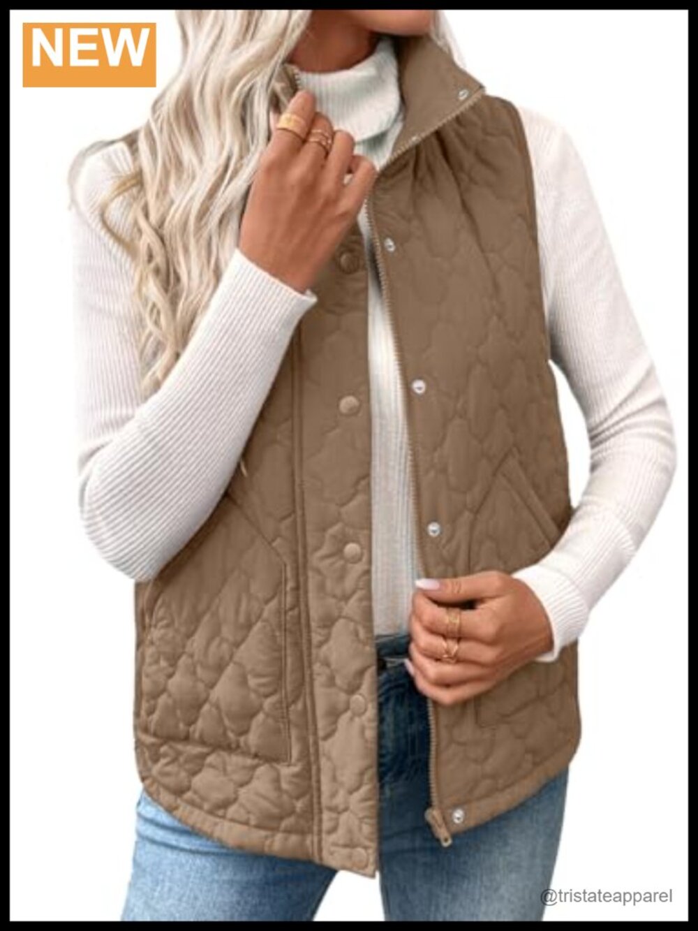 EVALESS Womens Puffer Vest Lightweight Quilted Zip Up Sleeveless Jacket